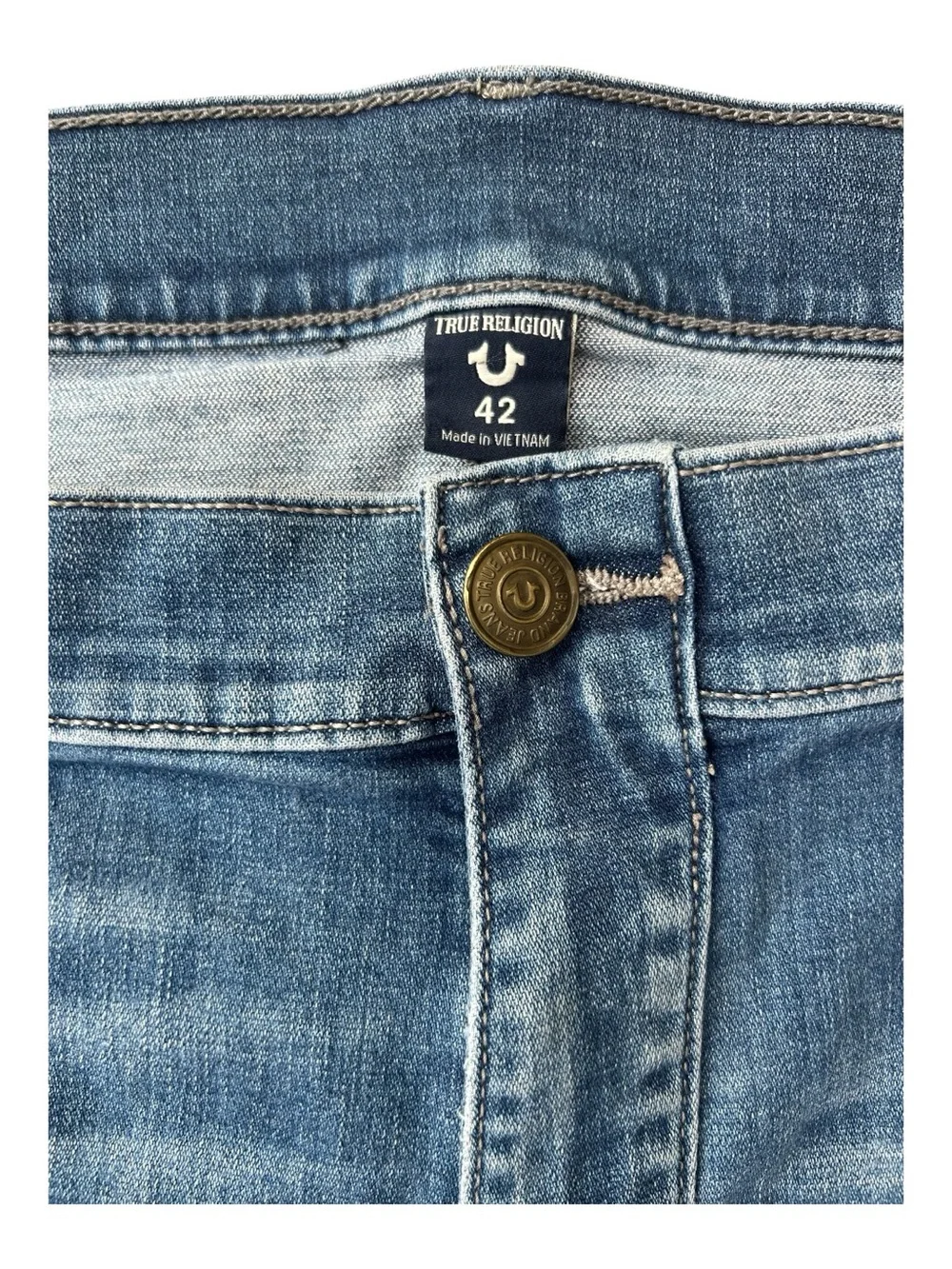 True Religion Men's Rocco Biker Jeans Size 42 Blue Denim Moto Moto-Style